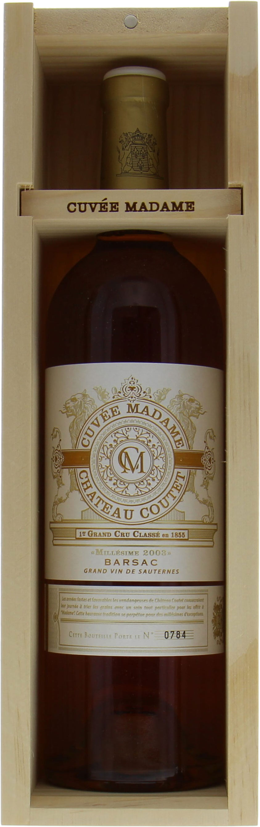 Chateau Coutet - Cuvee Madame 2003 Perfect