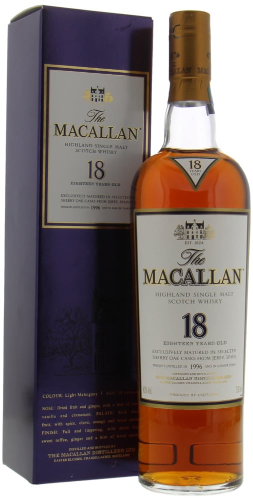 Macallan - 18 Years Old Distilled 1996 43% 1996 In Original Container