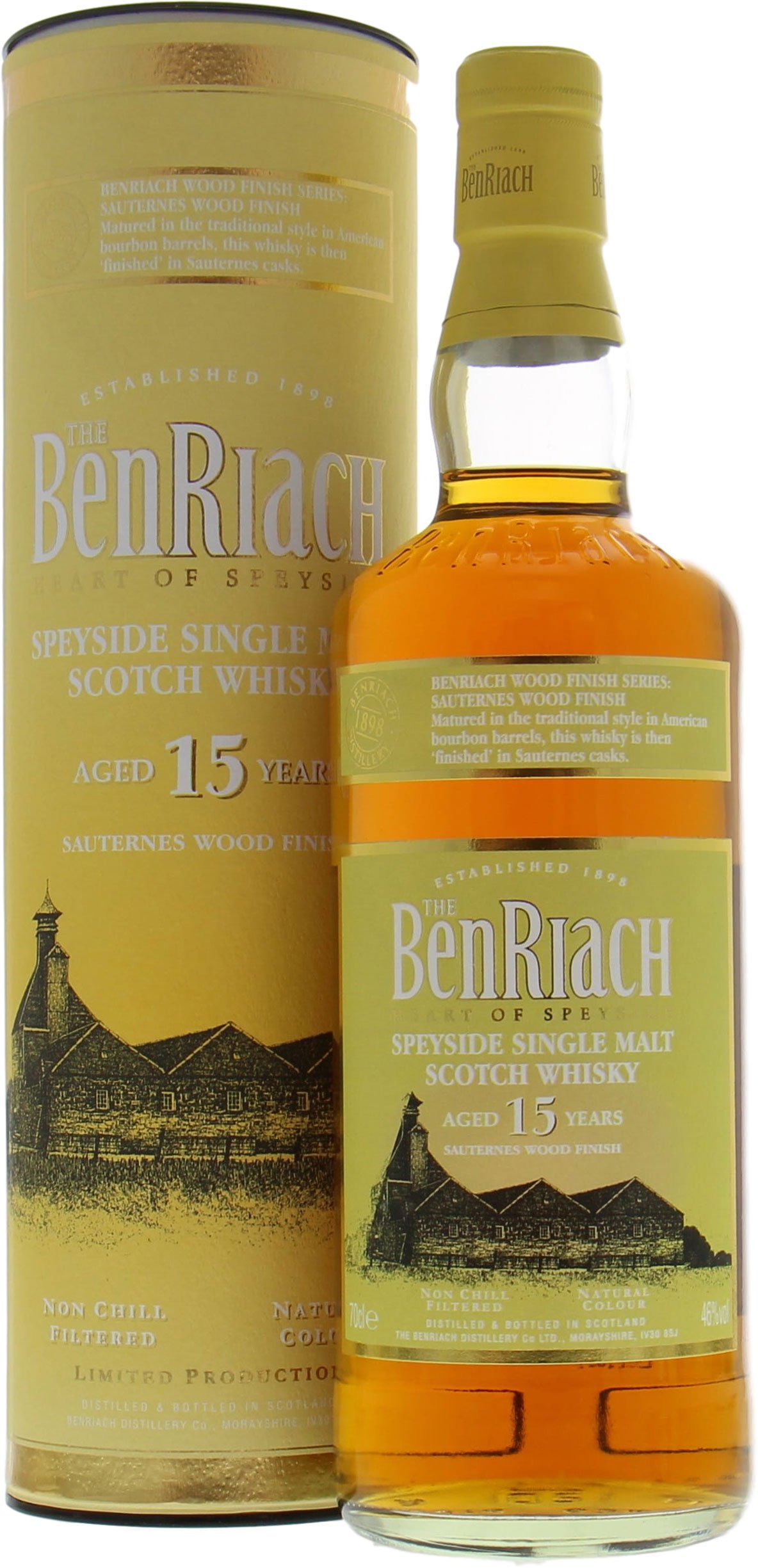 Benriach - 15 Years Old Sauternes Wood Finish 46% NV In Original Container