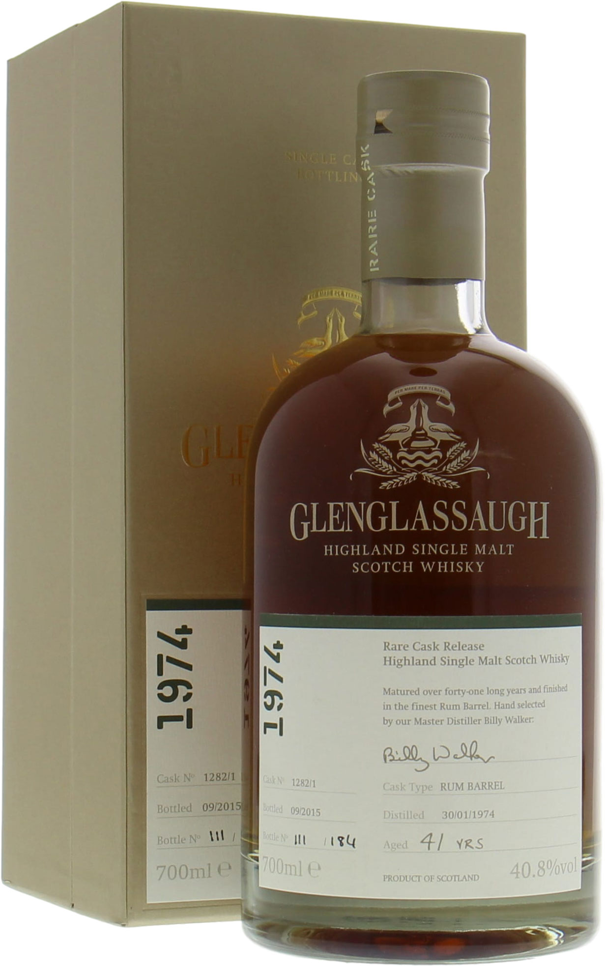 Glenglassaugh - 41 Years Old Rare Cask Release Batch 2 Cask:1282/1 40.8% 1974 In Original Container