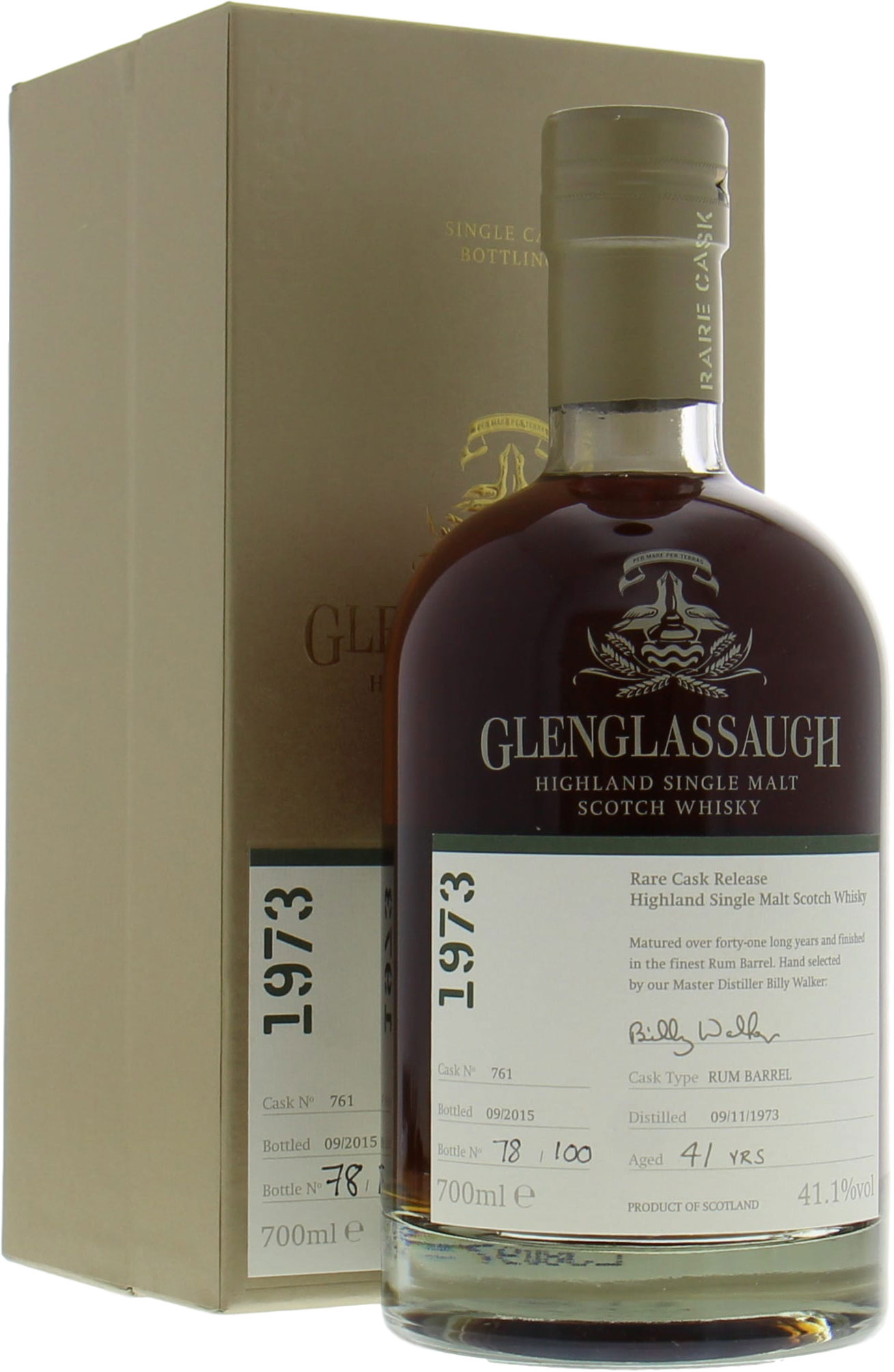 Glenglassaugh - 41 Years Old Rare Cask Release Batch 2 Cask 761 41.1% 1973 In Original Container