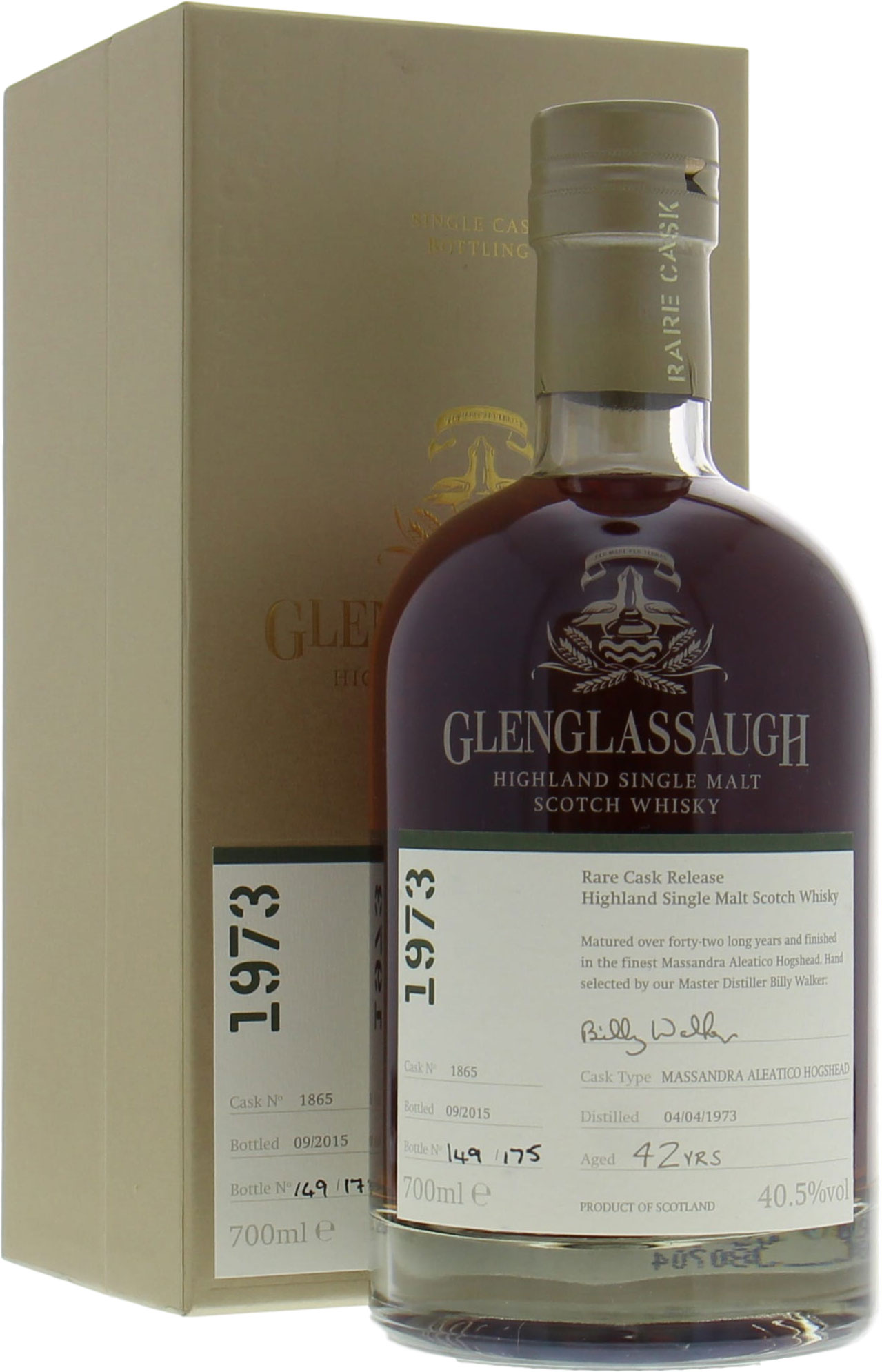 Glenglassaugh - 42 Years Old Rare Cask Release Batch 2 Cask:1865 40.5% 1973 In Original Container