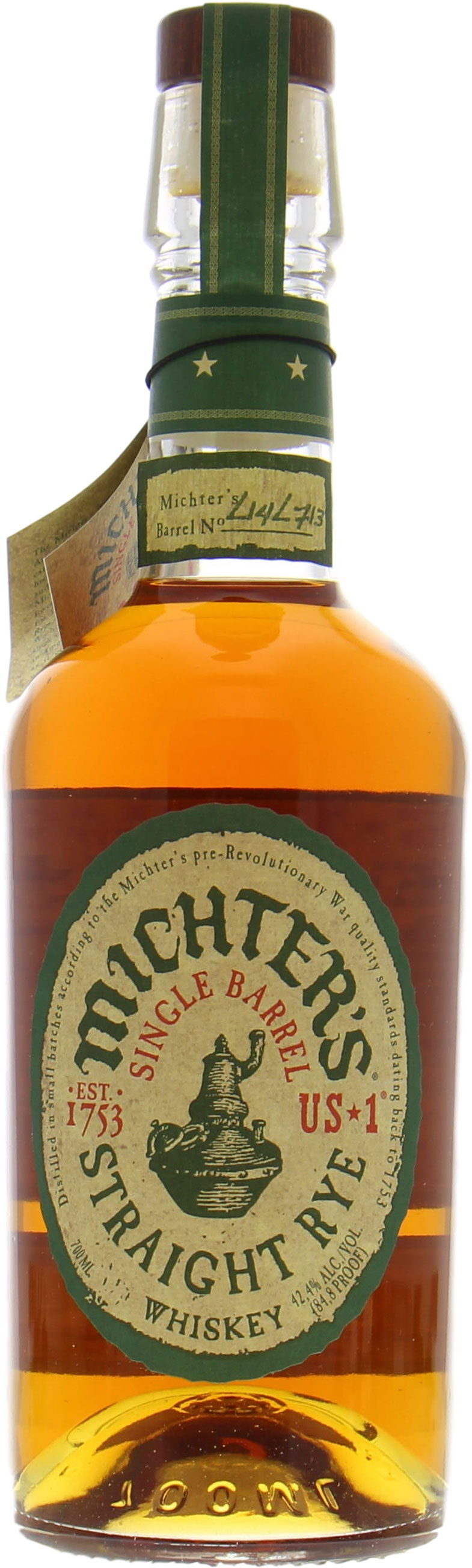 Michter's Distillery - US*1 Single Barrel Straight Rye 42.4% NV Perfect