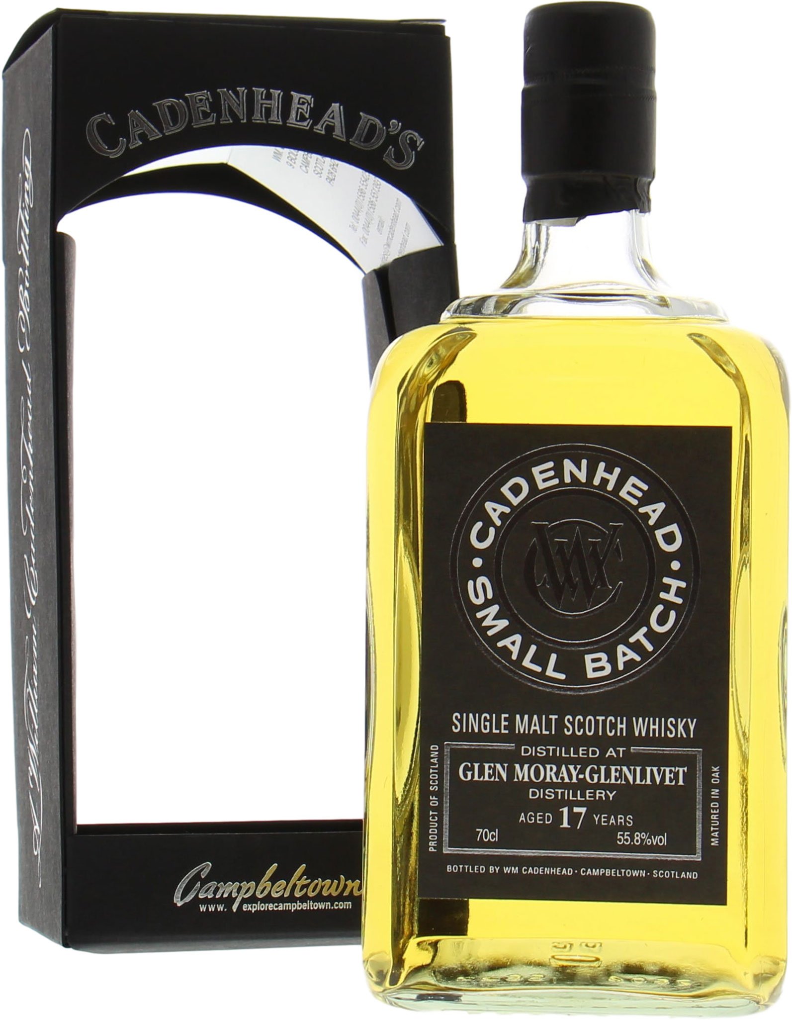 Glen Moray - 17 Years Old Cadenhead Small Batch 55.8% 1998 In Original Container