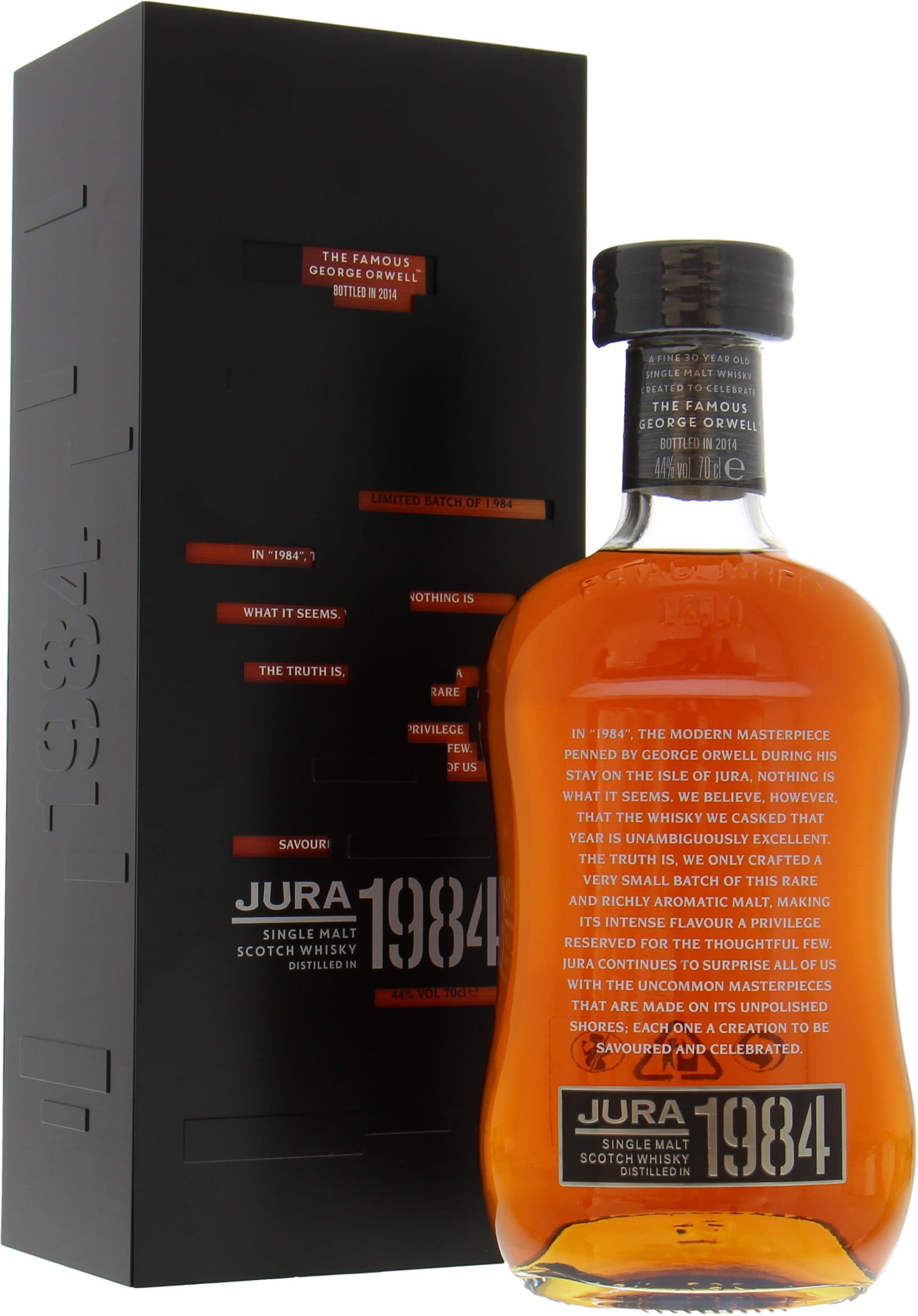 Jura - 1984 The Famous George Orwell 44% 1984 In Original Wooden Case