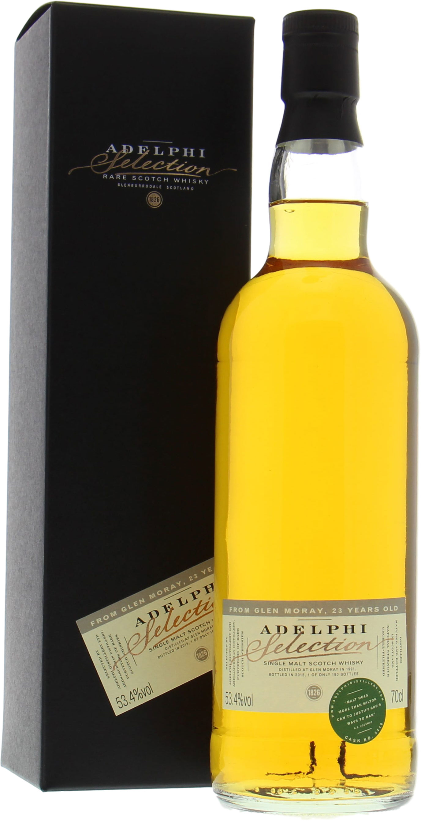 Glen Moray - 23 Years Old Adelphi Selection Cask:9416 53.4% 1991 In Original Container