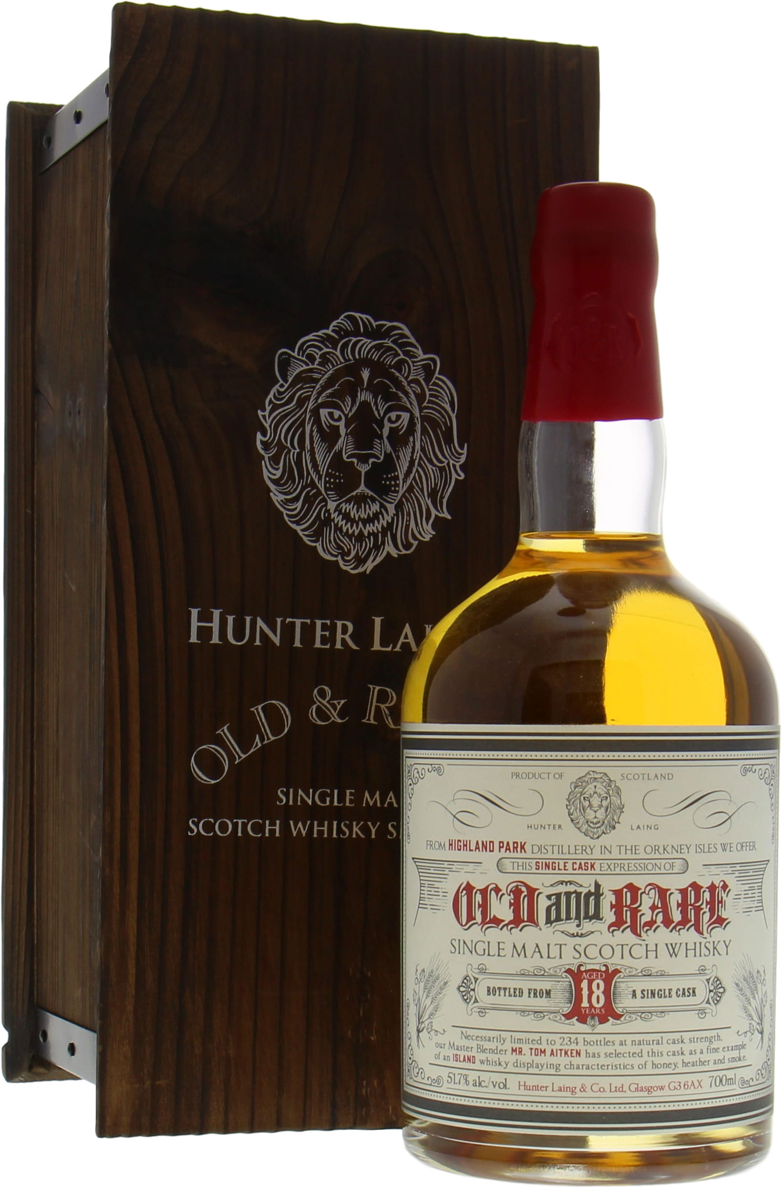 Highland Park - 18 Years Old Hunter Laing Old & Rare Cask HL10854 51.7% 1996 In Original Wooden Case