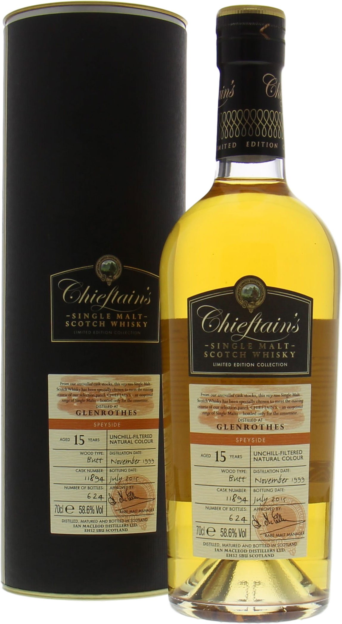 Glenrothes - 15 years Old Chieftain's Cask:11894 58.6% 1999