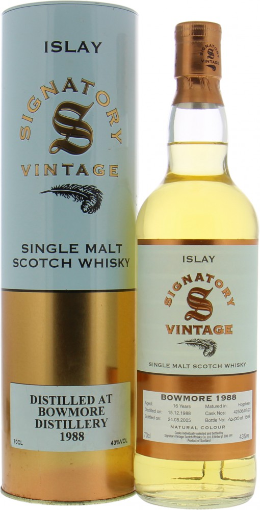 Bowmore - 16 Years Old Signatory Vintage Cask:42506+07+22 43% 1988 In Original Container