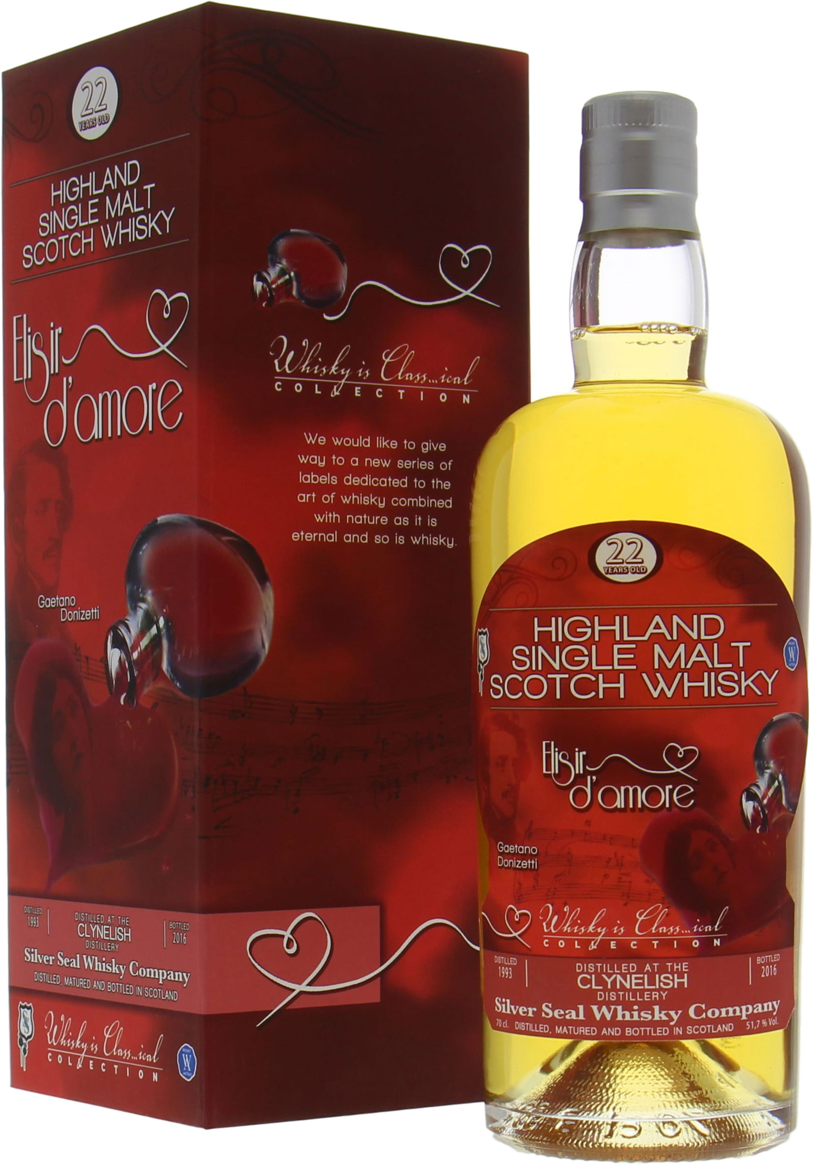 Clynelish - 22 Years Silver Seal Gaetano Donizetti Elisir d'amore Cask:7562 51.7% 1993 In Original Container