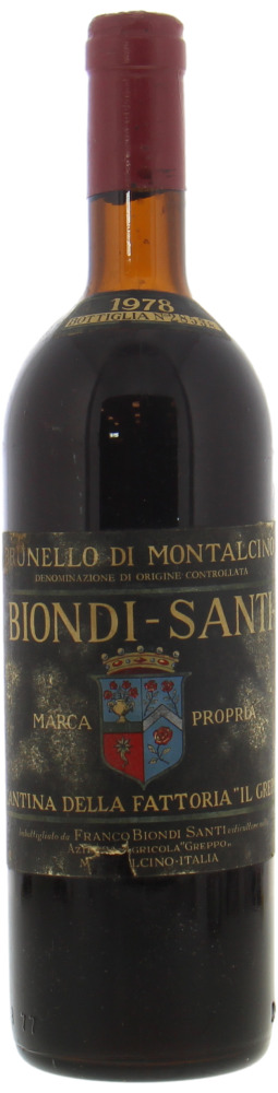 Biondi Santi - Brunello di Montalcino Tenuta Greppo 1978 Base of neck