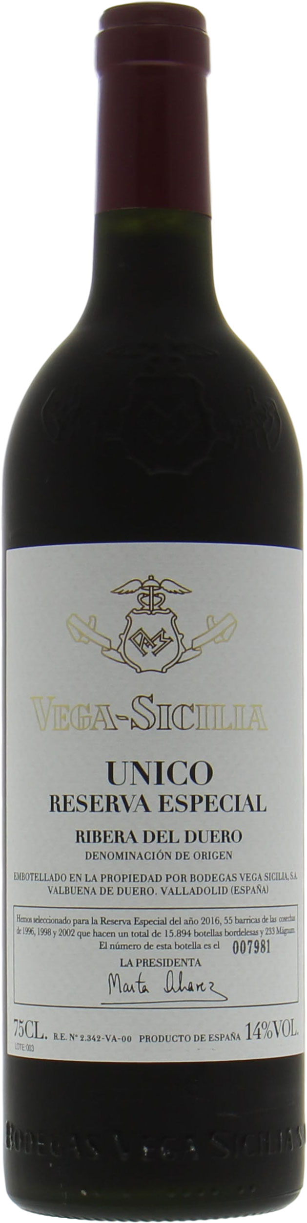 Vega Sicilia - Reserva Especiale release 2016 2016 Perfect