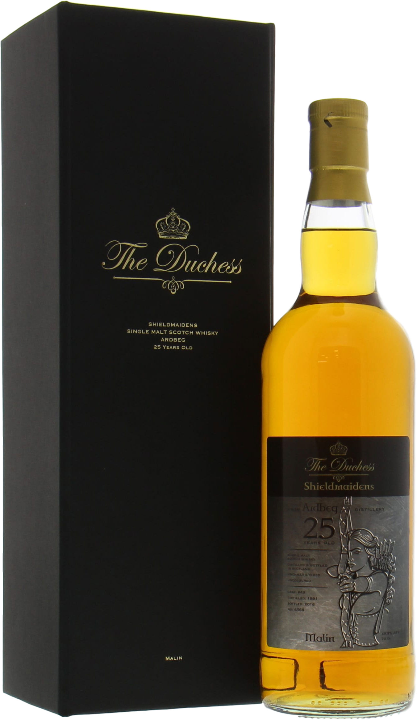 Ardbeg - 25 Years Old The Duchess Shieldmaiden Malin Cask:649 49,8% 1991 In Original Container