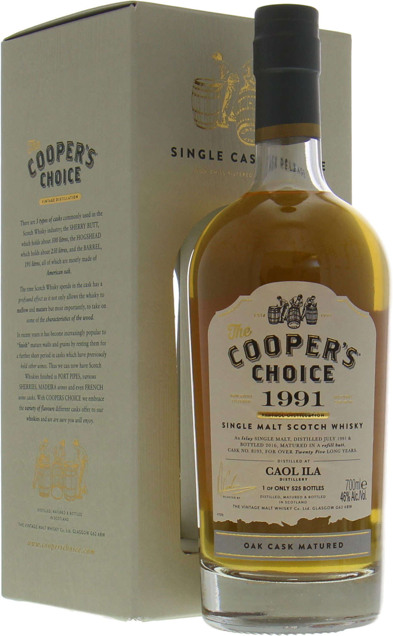 Caol Ila - 25 Years Old Cooper's Choice Cask:8193 46% 1991