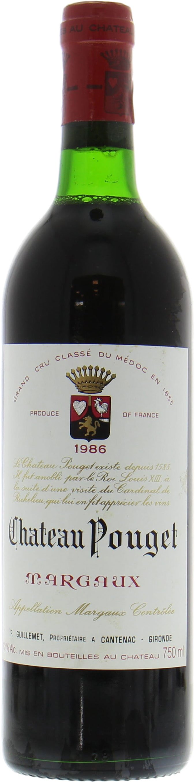 Chateau Pouget - Chateau Pouget 1986 From Original Wooden Case