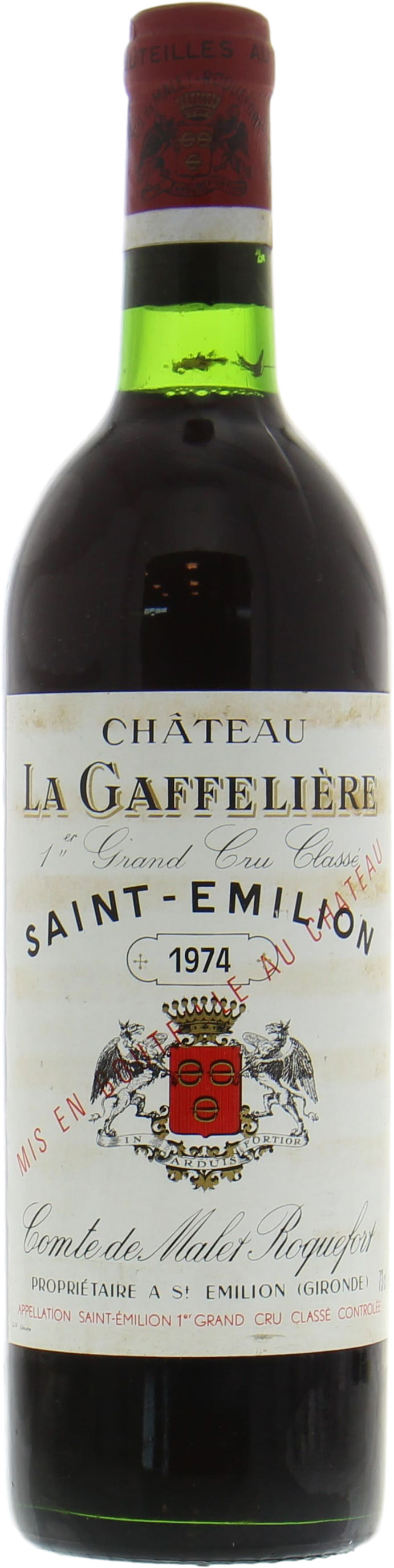 Chateau La Gaffeliere - Chateau La Gaffeliere 1974 Base of neck or better