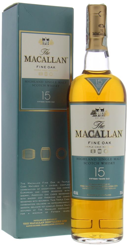 Macallan - 15 Years Old Fine Oak Light Label 43% NV Box slightly Dented