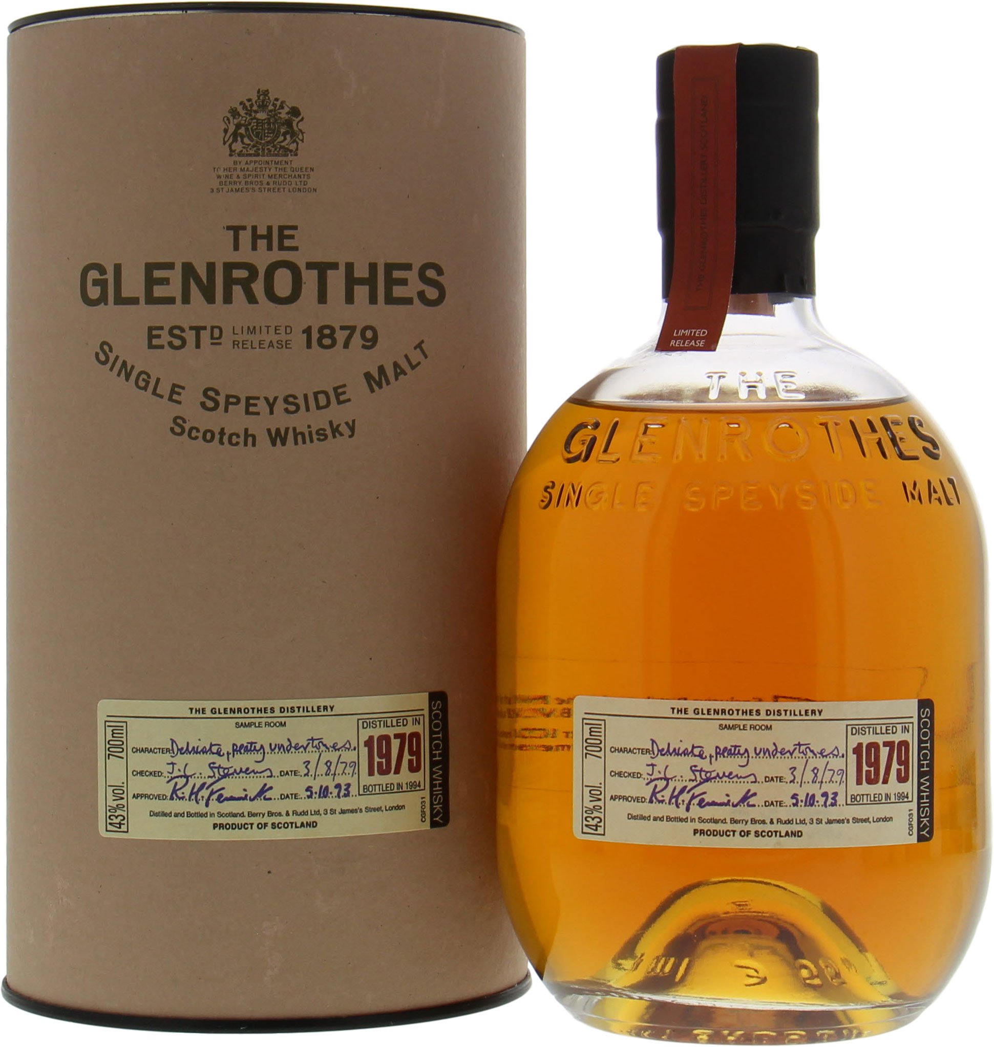 Glenrothes - 1979 Approved: 05.10.93 43% 1979 In Original Container
