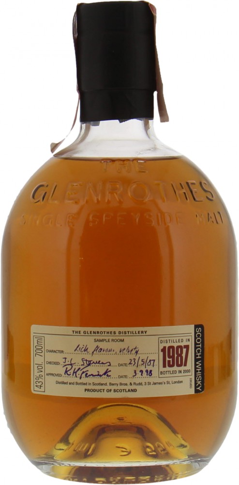 Glenrothes - 1987 Approved: 03.09.98 43% 1987 No Original Container Included!