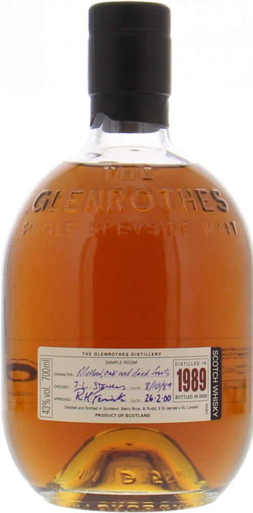 Glenrothes - 1989 Approved: 26.2.00 43% 1989 No Original Container Included