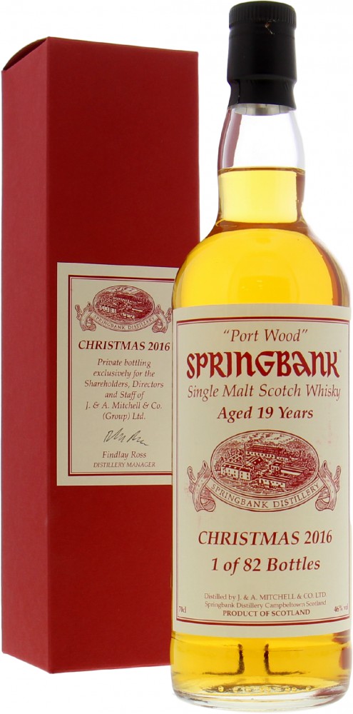 Springbank - 19 Years Old Christmas 2016 46% NV In Original Container