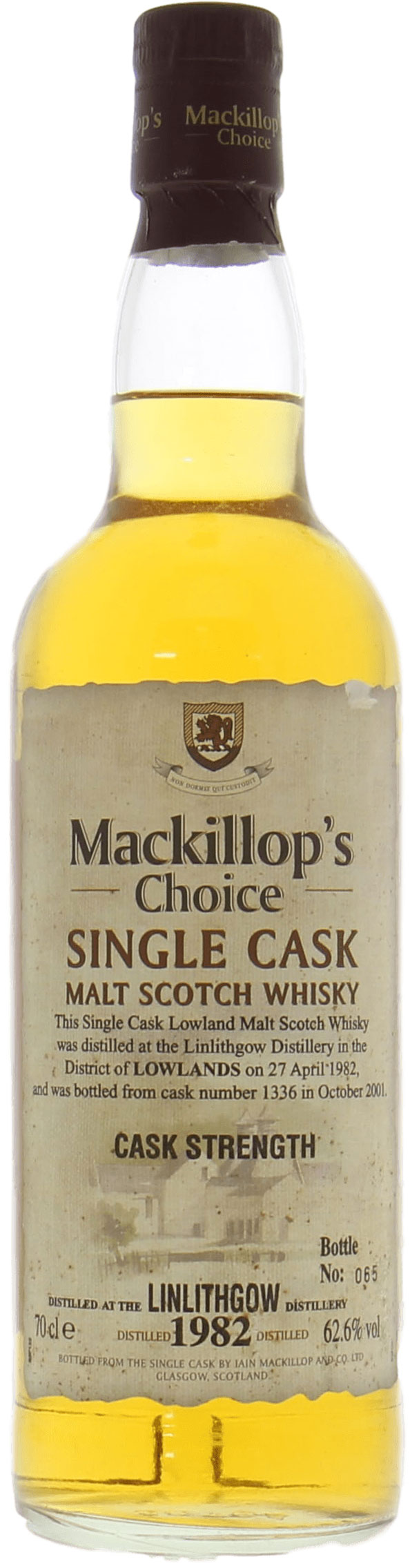 St. Magdalene - Linlithgow 19 Years Old Mackillop's Choice Cask:1336 Cask Strength 62.6% 1982 NO OC INCLUDED!