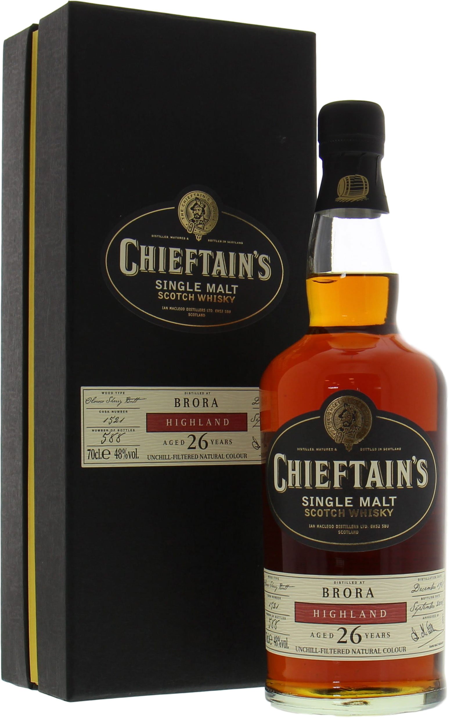 Brora - 26 Years Old Chieftains's Cask:1521 48% 1981