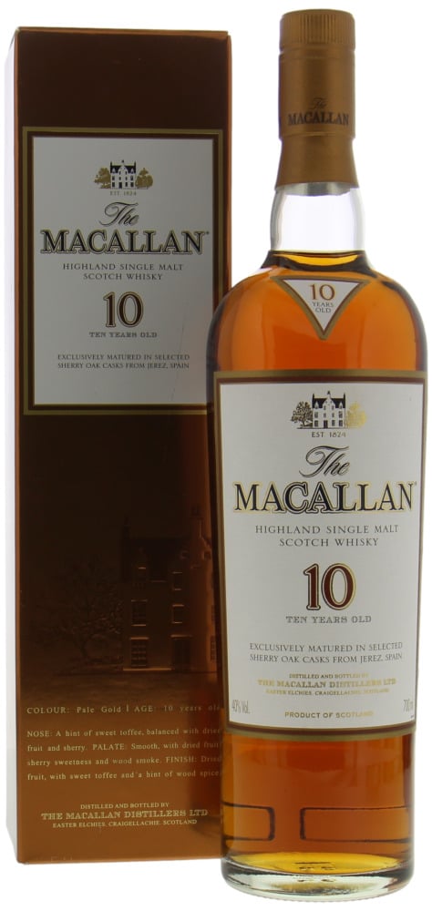 Macallan - 10 Years Old Sherry Oak 40% NV In Original Container