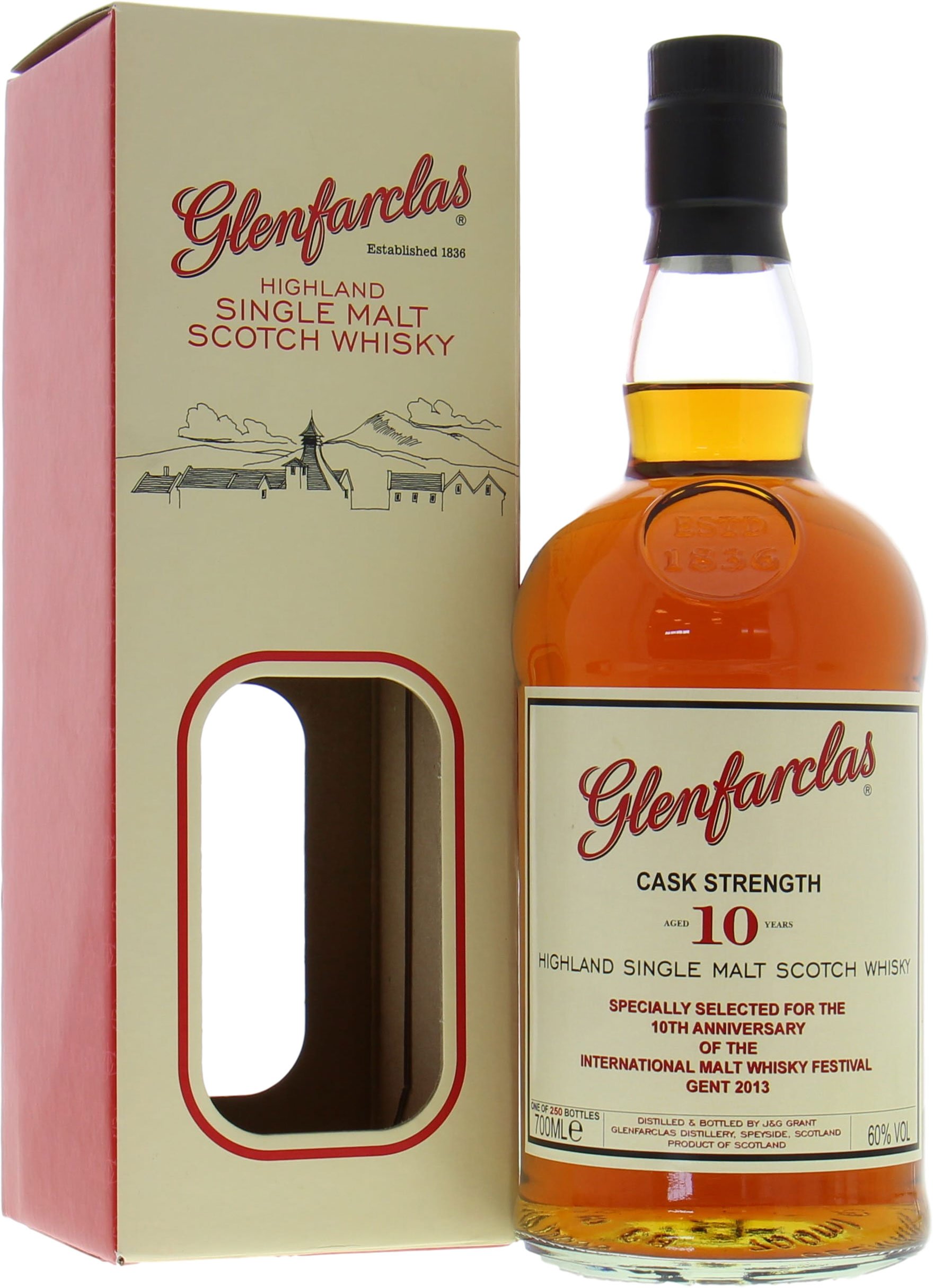 Glenfarclas - 10 Years Old Cask Strength 10th Anniversary Whisky Festival Gent 2013 60% 2003 In Original Container