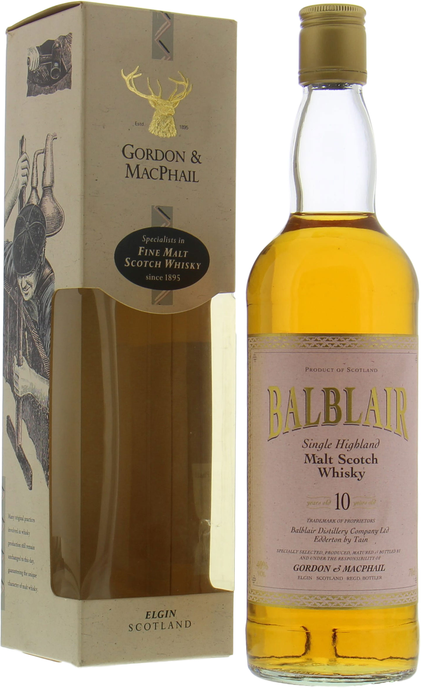 Balblair - 10 Years Old Gordon & MacPhail Licensed Bottling 40% NV In Original Container
