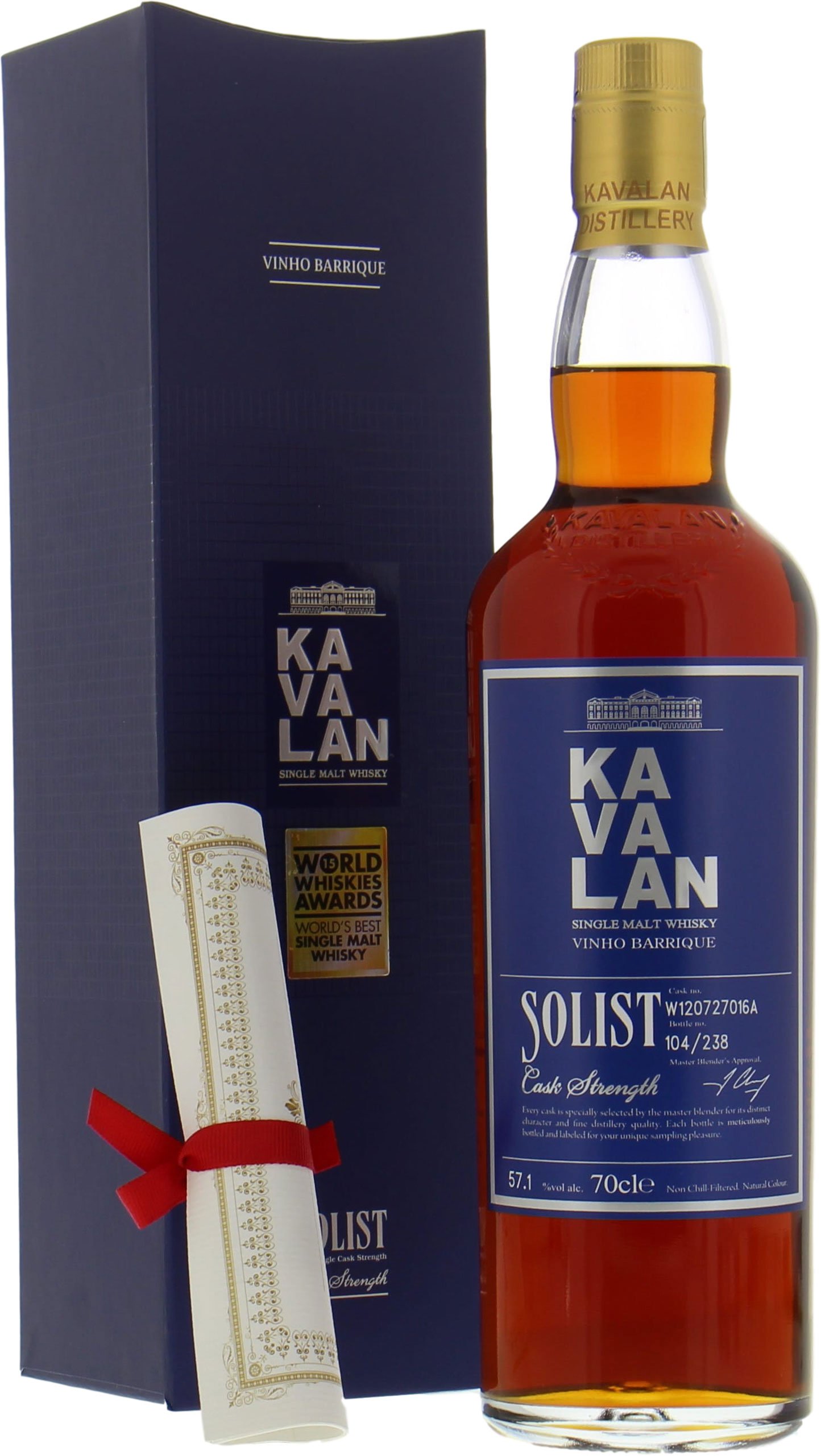Kavalan - Solist Vinho Barrique Cask W120727016A World's best single malt whisky 2015 57,1% 2012