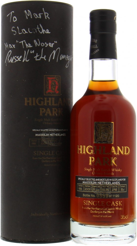 Highland Park - 19 Years Old For Maxxium Netherlands Cask 2793 55.3% 1986 In Original Container 10006