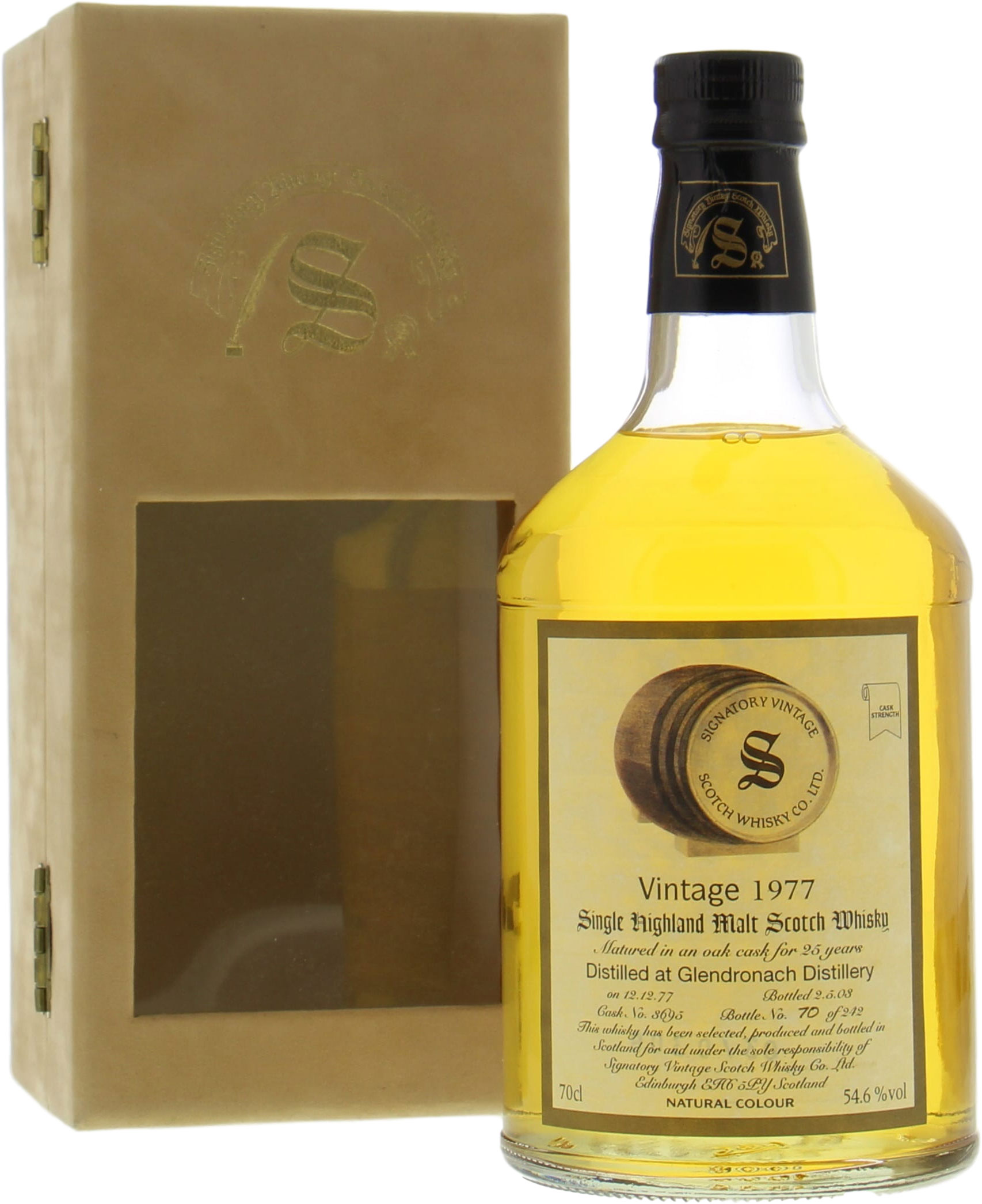 Glendronach - 1977 Signatory Vintage 25 Years Cask 3695 54.6% 1977 In Original Container