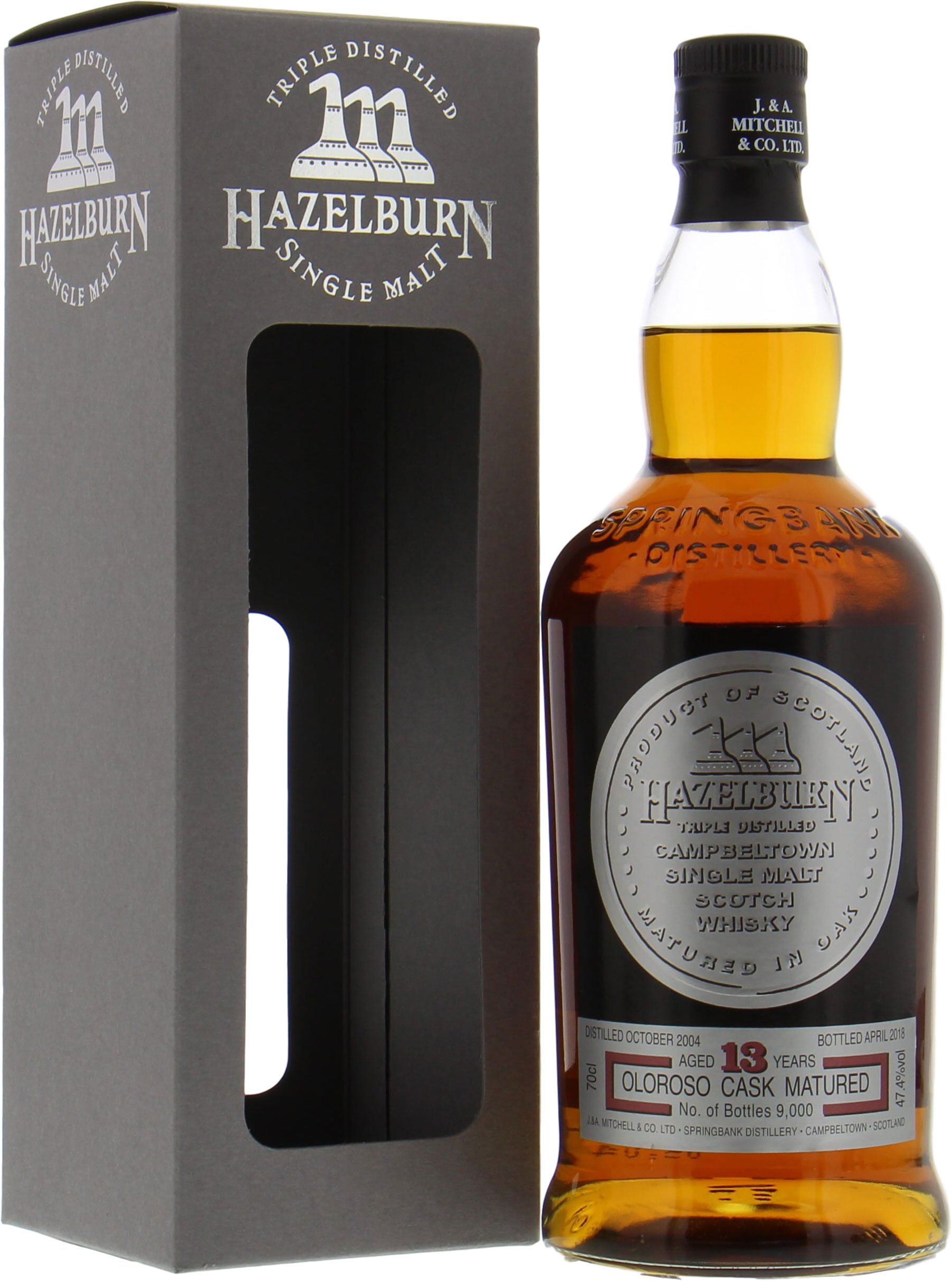 Hazelburn - 13 years Old Oloroso Cask Matured 47.4% 2003 In Original Container