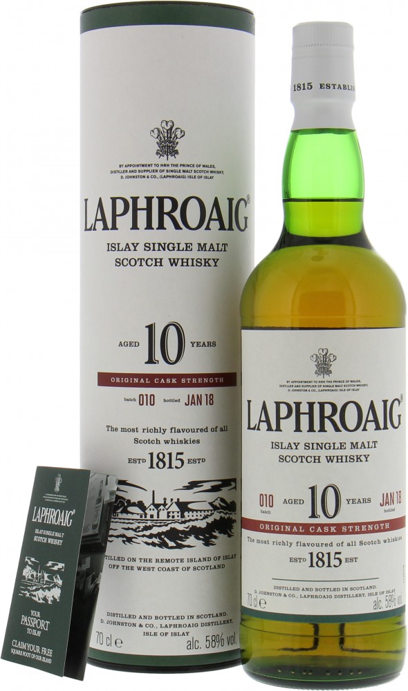 Laphroaig - 10 Years Old Cask Strength Batch #010 58% NV In Original Container