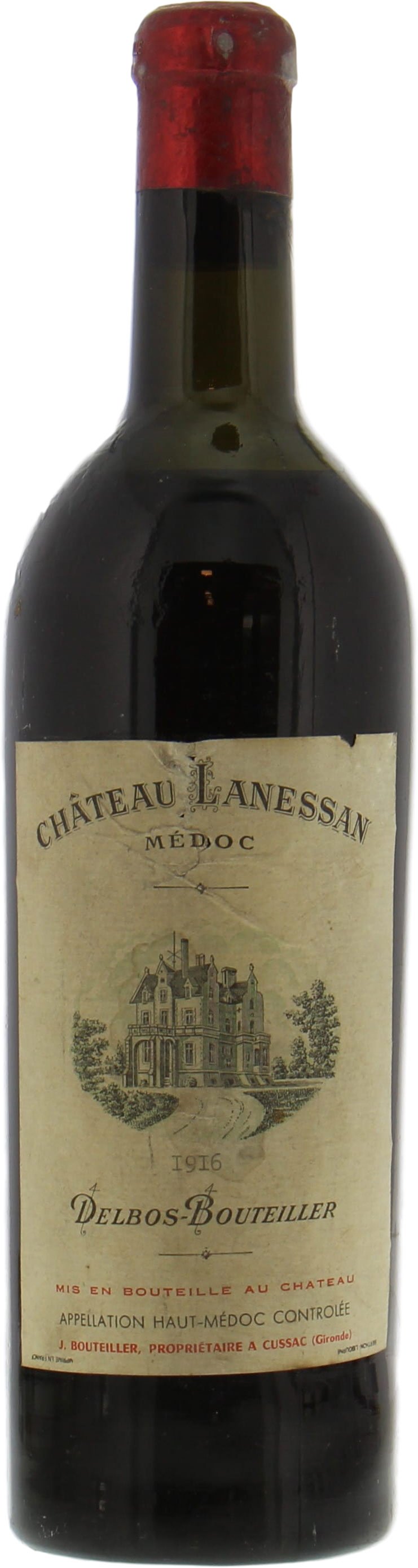 Chateau Lanessan - Chateau Lanessan 1916 High shoulder, very good condition