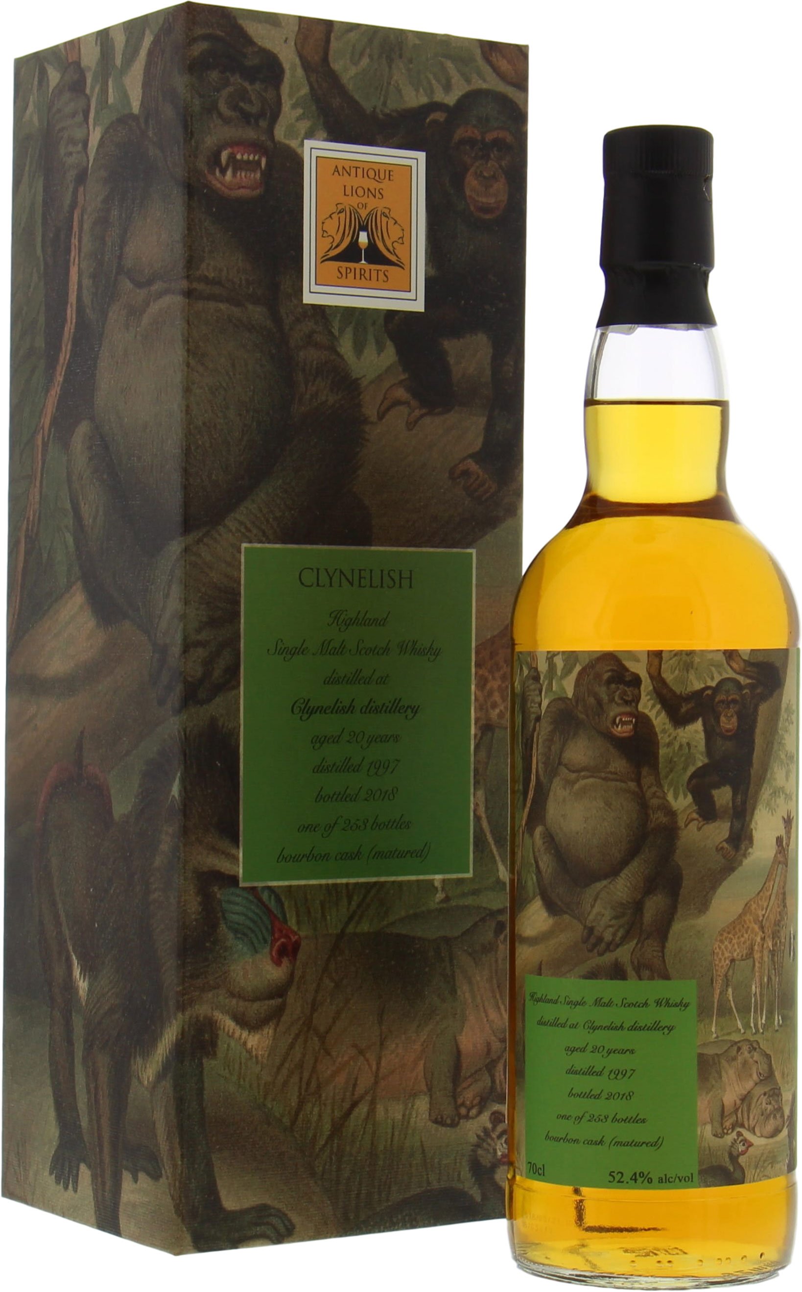 Clynelish - 21 Years Old Antique Lions of Spirits Savannah Series 52.4% 1997 In Original Container