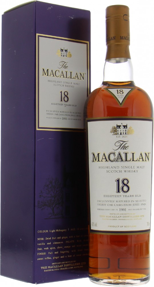 Macallan - 18 Years Old Distilled 1991 43% 1991 In Original Container
