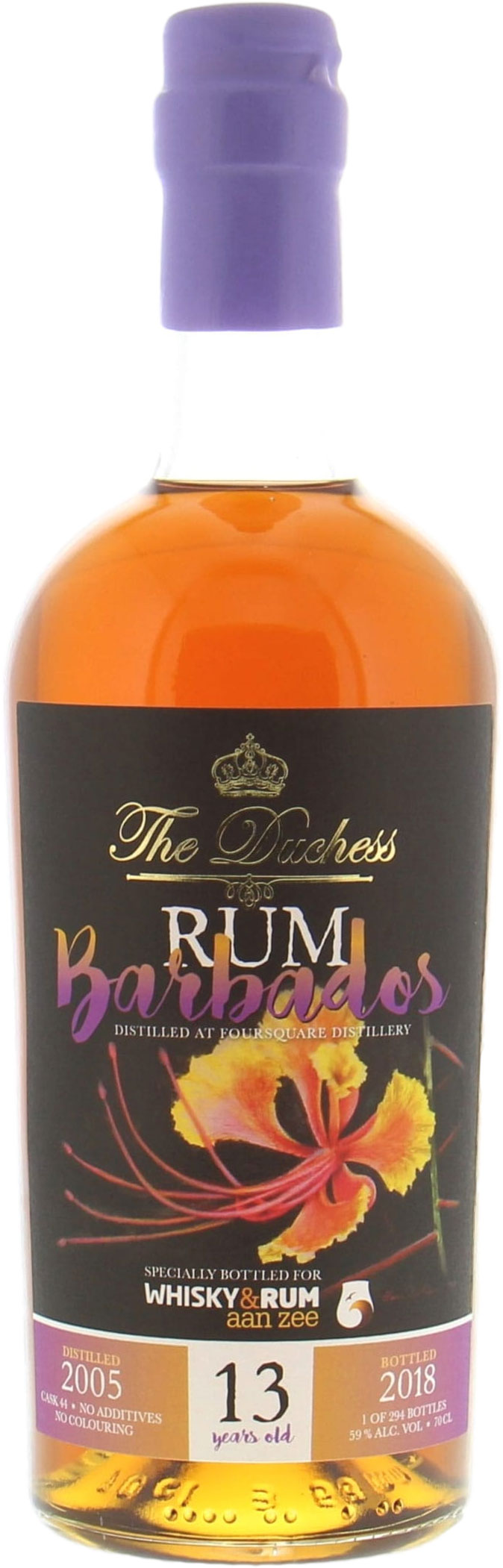 Foursquare - The Duchess 13 Years Barbados Whisky & Rum aan zee Cask 44 59% 2005 Perfect