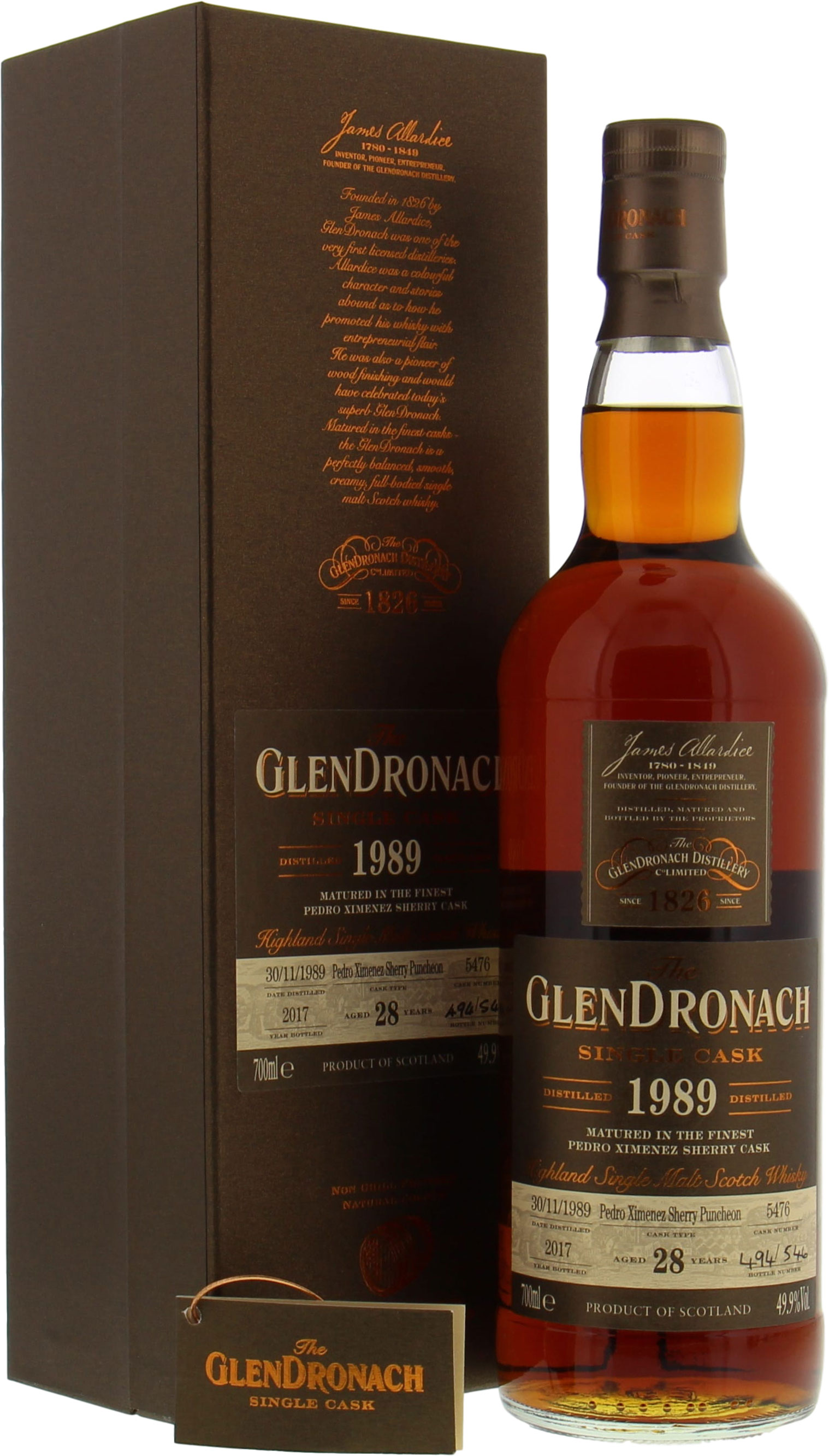 Glendronach - 28 Years Old Batch 16 Single Cask 5476 49.9% 1989 In Original Container