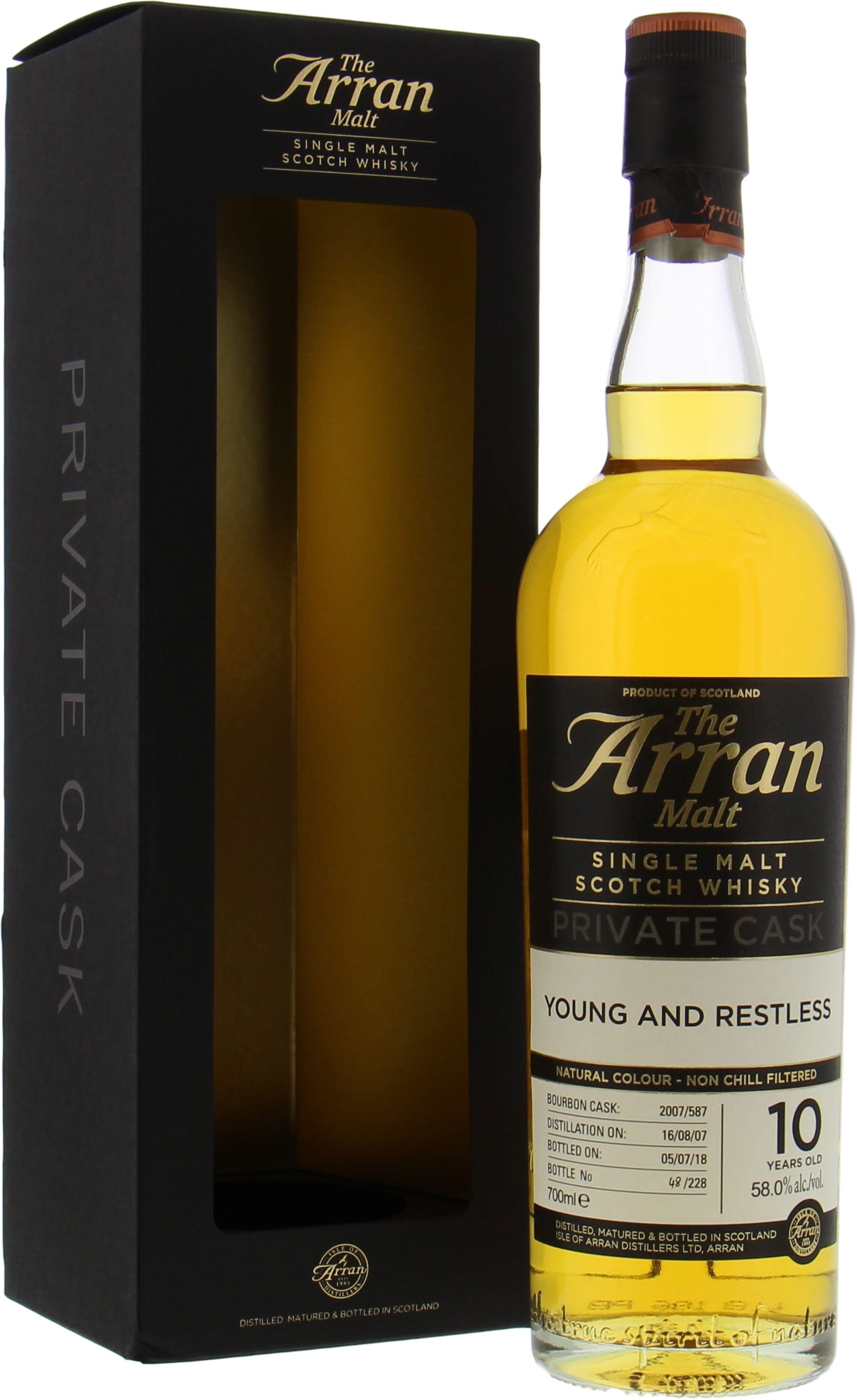Arran - 10 Year Old Young And Restless Cask 2007/587 58% 2007 In Original Container