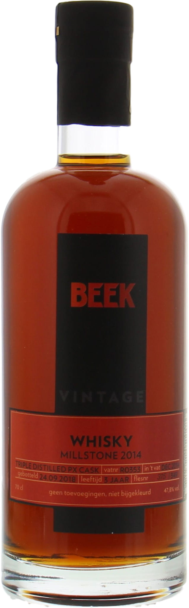 Millstone - Beek Triple Distilled 3 Years Old PX Cask R0353 47.8% 2014 Perfect