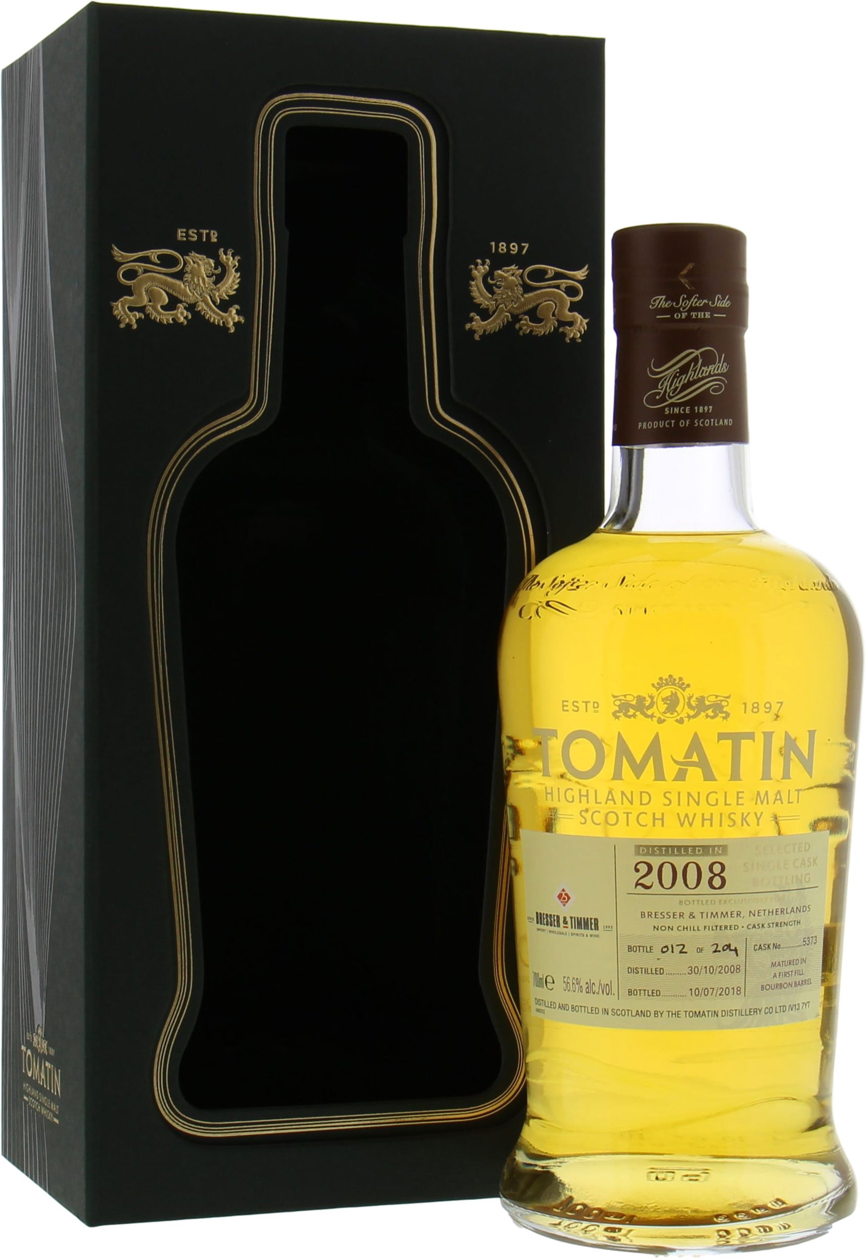 Tomatin - 9 Years Old Single Cask 5373 for Bresser & Timmer 56.6% 2008 In Original Container