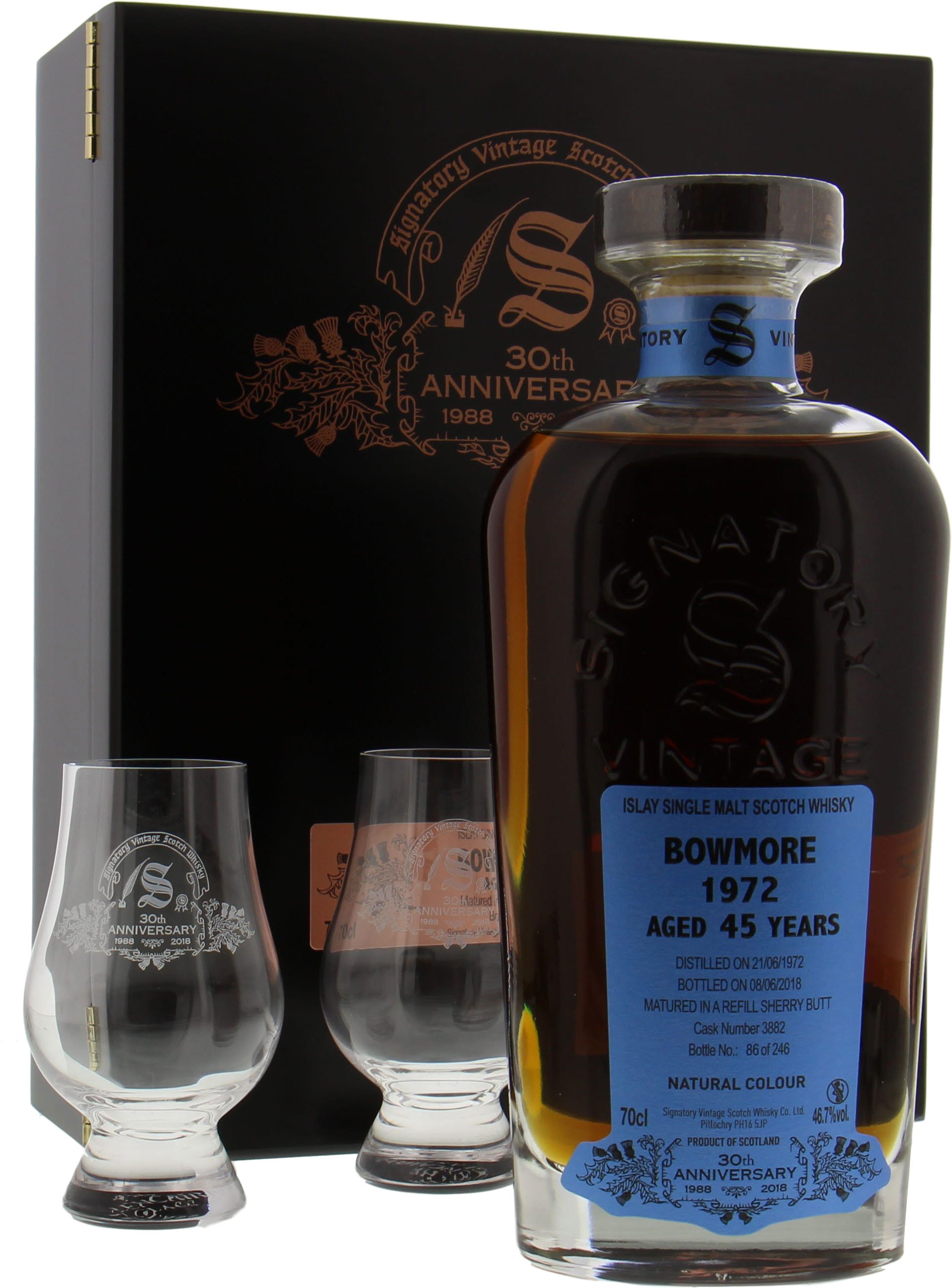 Bowmore - 45 Years Old Signatory 30th Anniversary Cask 3882 46.7% 1972