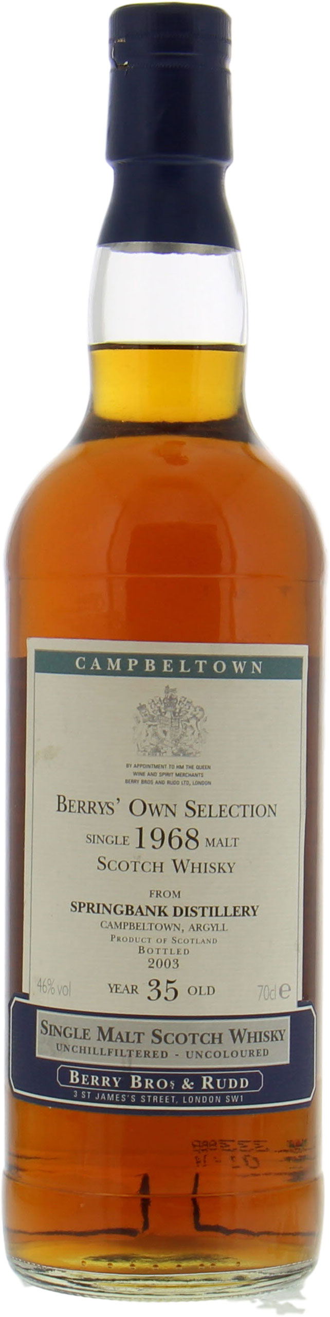 Springbank - 35 Years Old Berrys' Own Selection 46% 1968