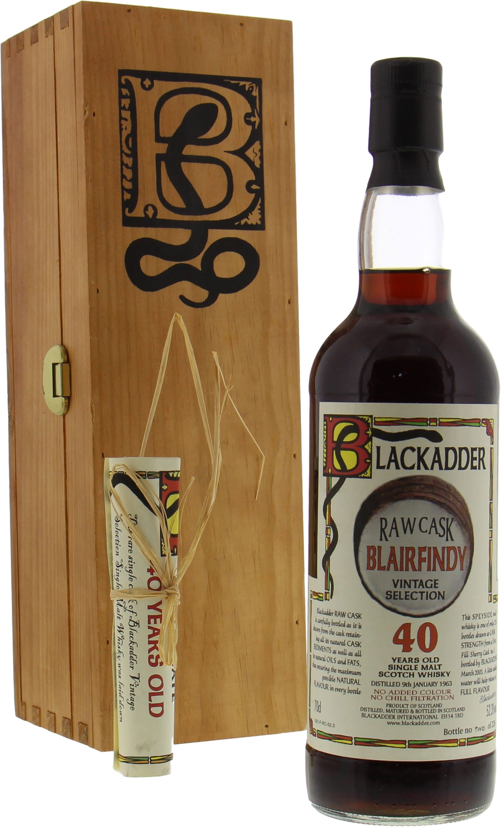 Glenfarclas - Blairfindy 40 Years Old Blackadder Raw Cask 5 52.3% 1963