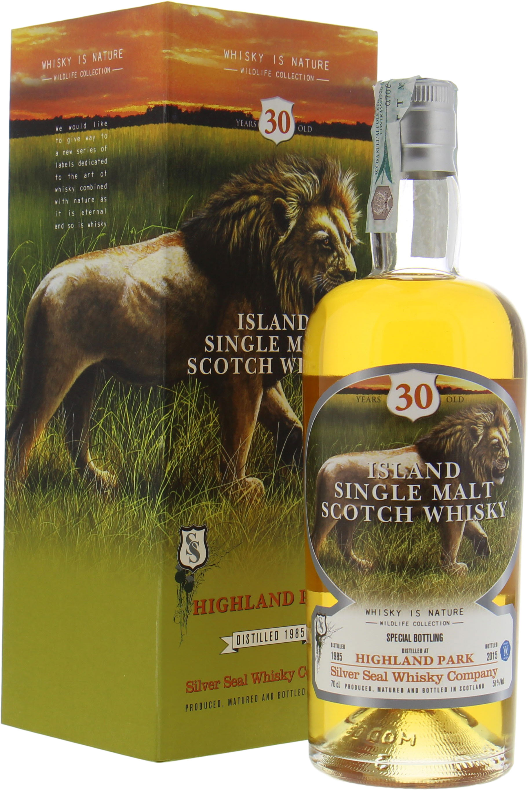Highland Park - 30 Years Old Silver Seal Wildlife Collection Cask 372 51% 1985 In Original Container