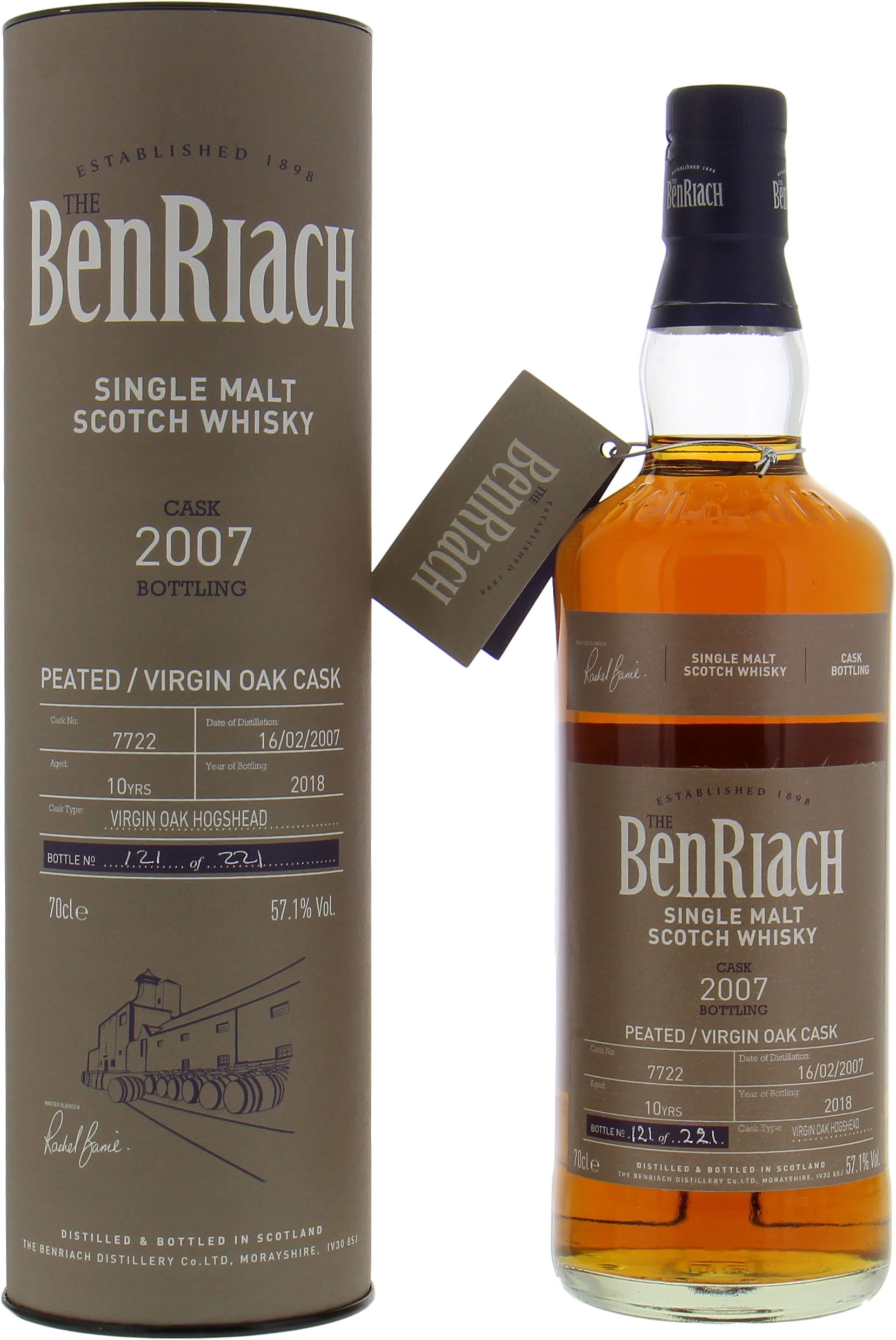 Benriach - 10 Years Old Batch 15 Single Cask 7722 57.1% 2007 In Original Container