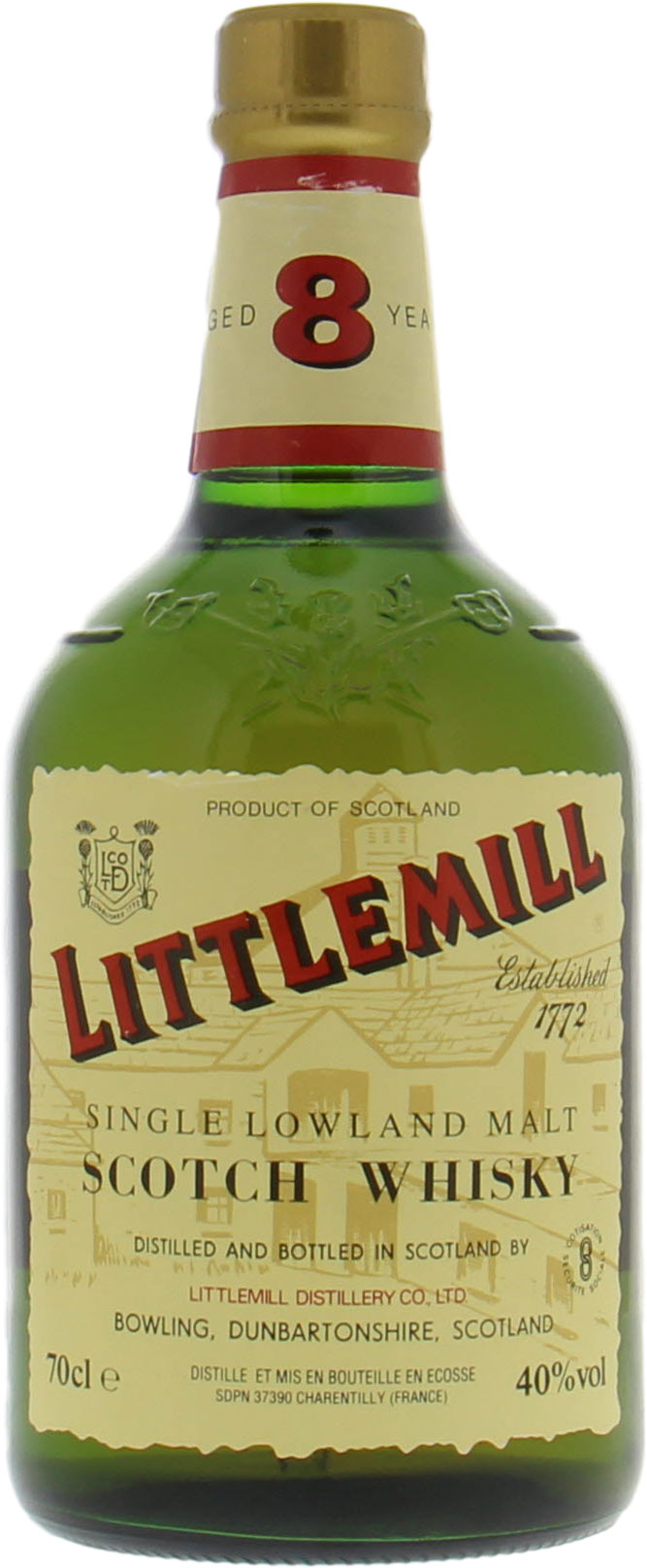 Littlemill - 8 Years Old Green Dumpy Gold Capsule 40% NV NO OC INCLUDED