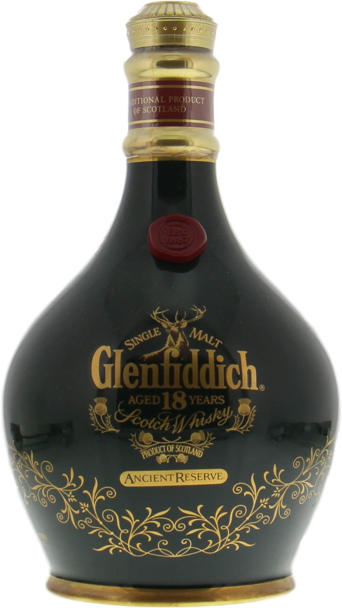 Glenfiddich - 18 Years Old Green Ceramic Decanter 43% NV Perfect